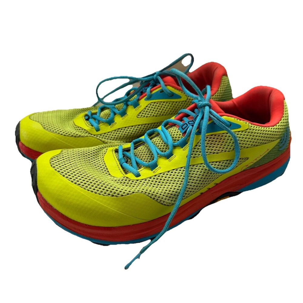 TOPO MT-4 Shoes Men's 12.5 Electric Orange 3MM Drop Vibram Trail Running Sneaker